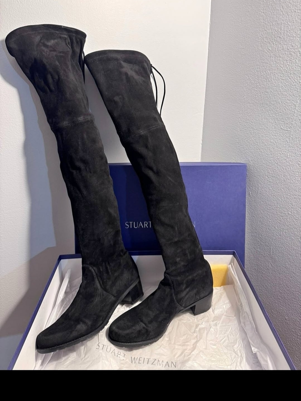 Stuart Weitzman Black Suede Over-the-Knee Boots Size 7